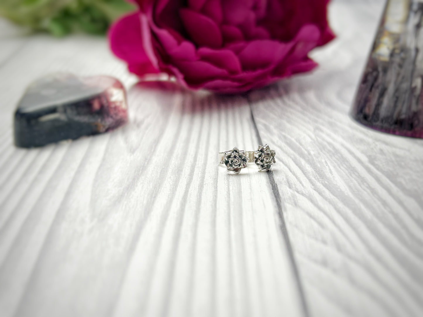 Fine silver mystery earrings, dainty earrings, stud, tiny, delicate, titanium