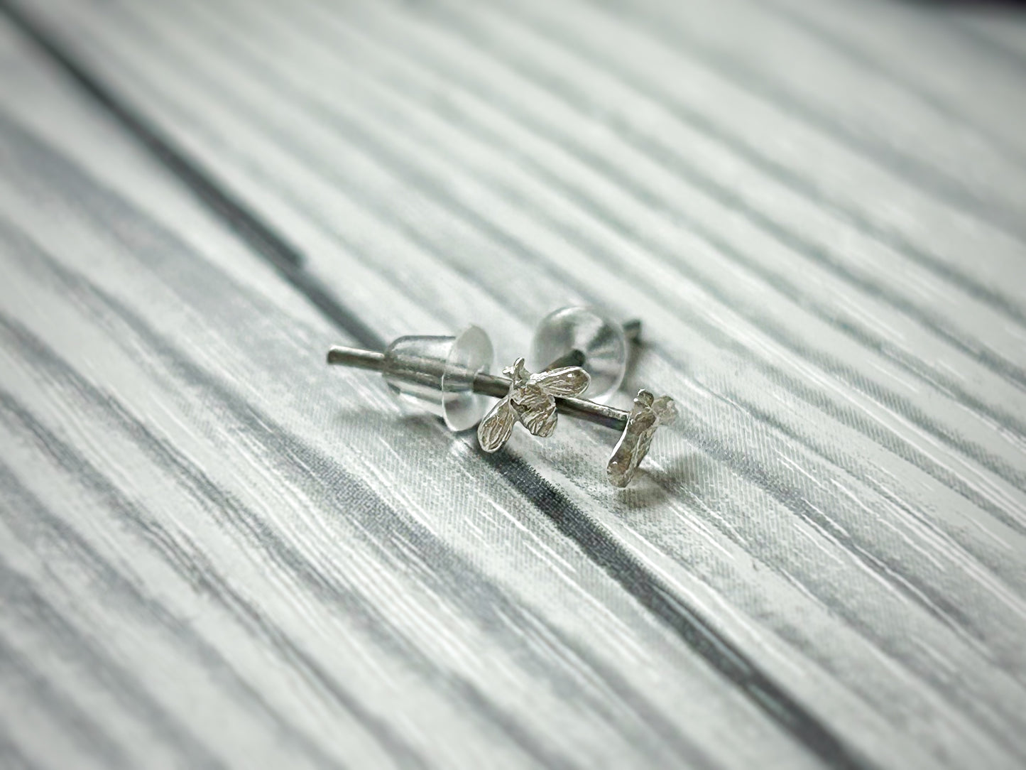 Fine silver mystery earrings, dainty earrings, stud, tiny, delicate, titanium