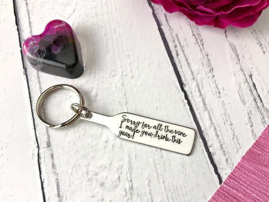 Teacher gift keyring, personalised keyring, wine gift, nursery, pre school, good bye gift