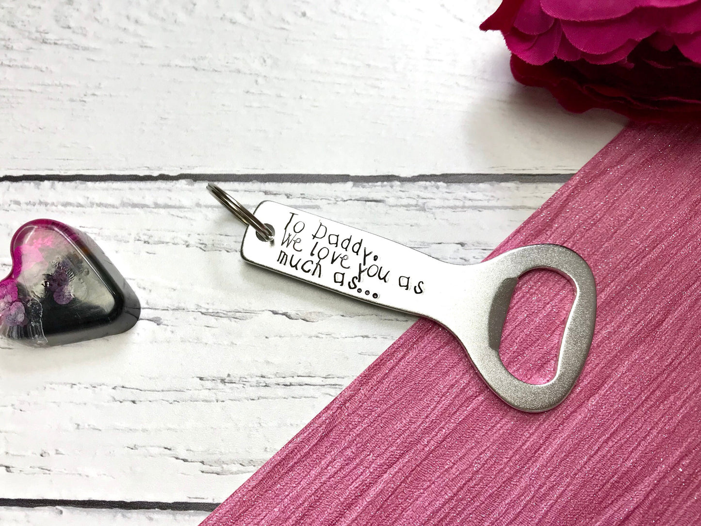 Hand Stamped Beer Bottle Opener, Dad Bottle Opener, Father's Day Bottle Opener, Personalised Opener, Dad Beer Gift