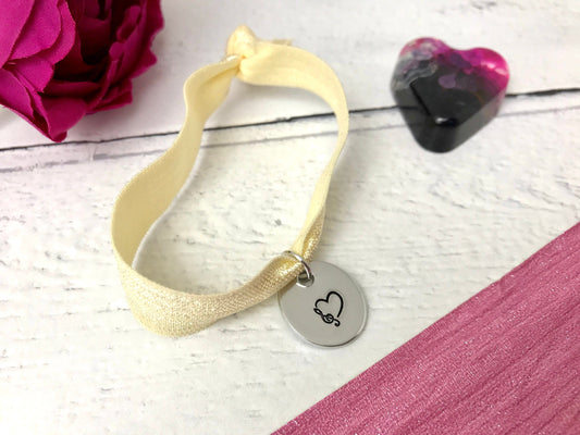 Music lover bracelet , treble clef, bass clef, love music, love heart, hand stamped, music themed gift