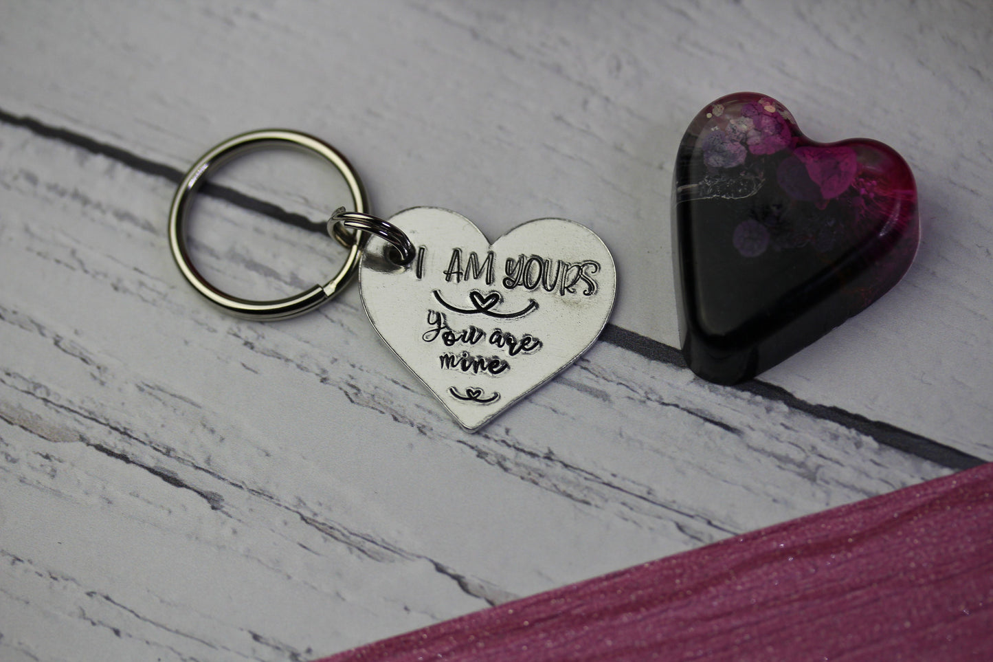 Love heart keyring, I am yours, you are mine, valentines day gift, anniversary gift