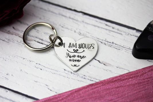 Love heart keyring, I am yours, you are mine, valentines day gift, anniversary gift