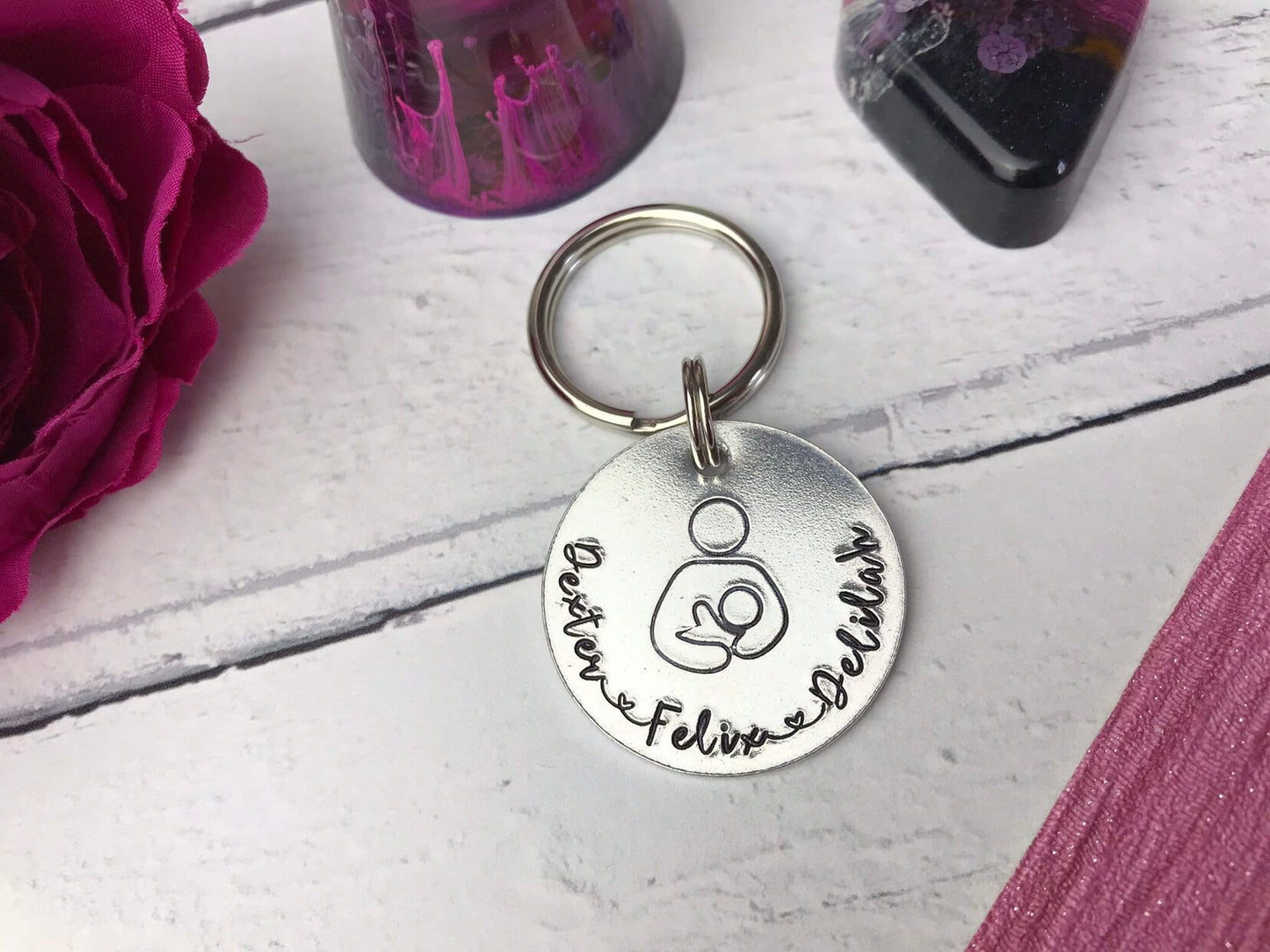 Personalised breastfeeding keyring, breastfeeding, milk maker, boobies keying,  boobie gift, golden boobies