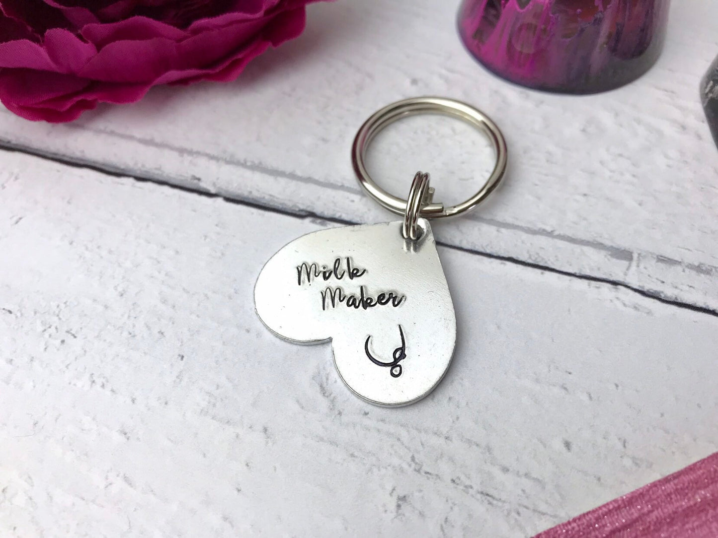 Milk maker keyring, cluster feeding, breastfeeding, breast, boobies keying,  boobie gift, golden boobies