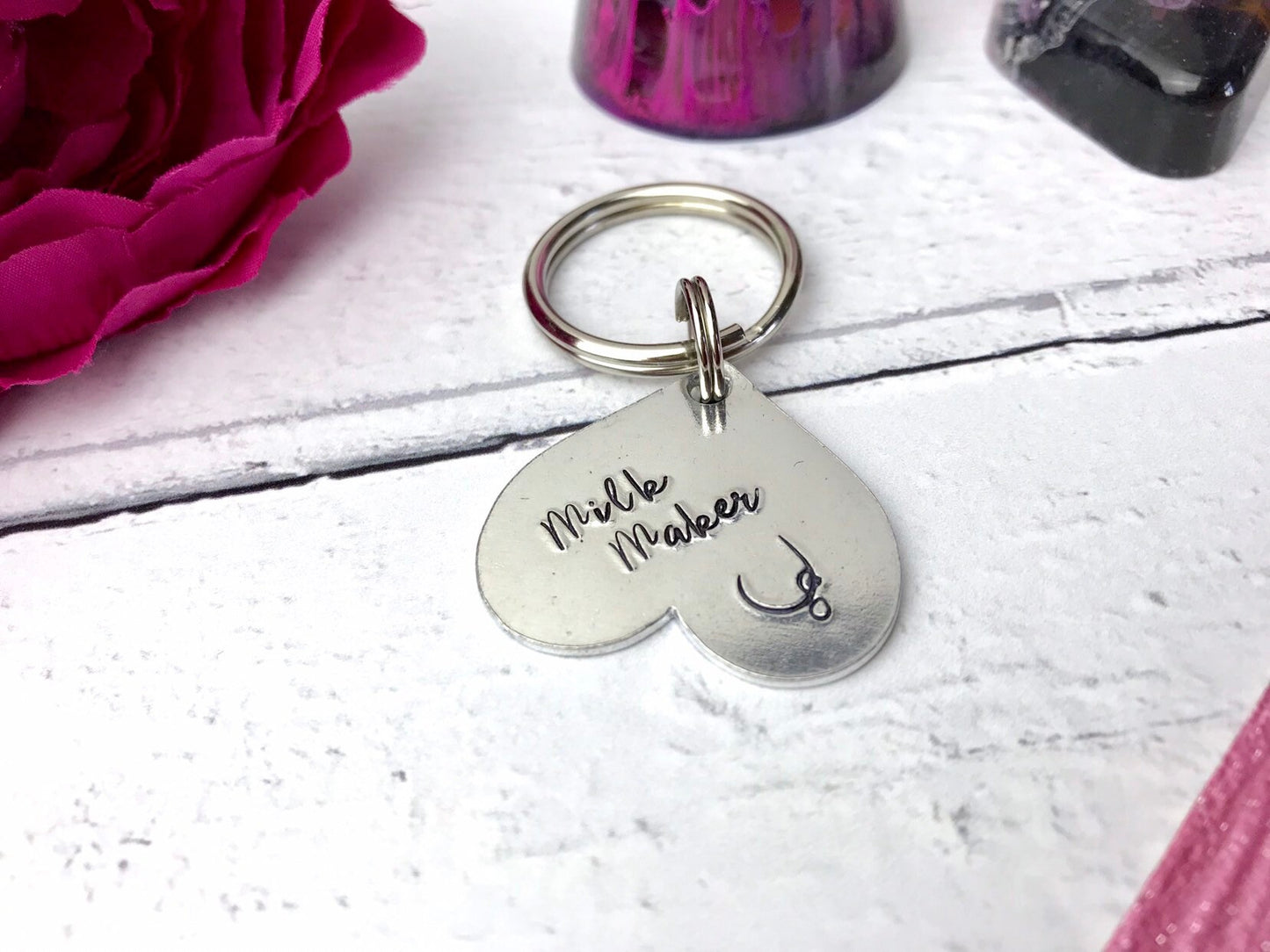 Milk maker keyring, cluster feeding, breastfeeding, breast, boobies keying,  boobie gift, golden boobies