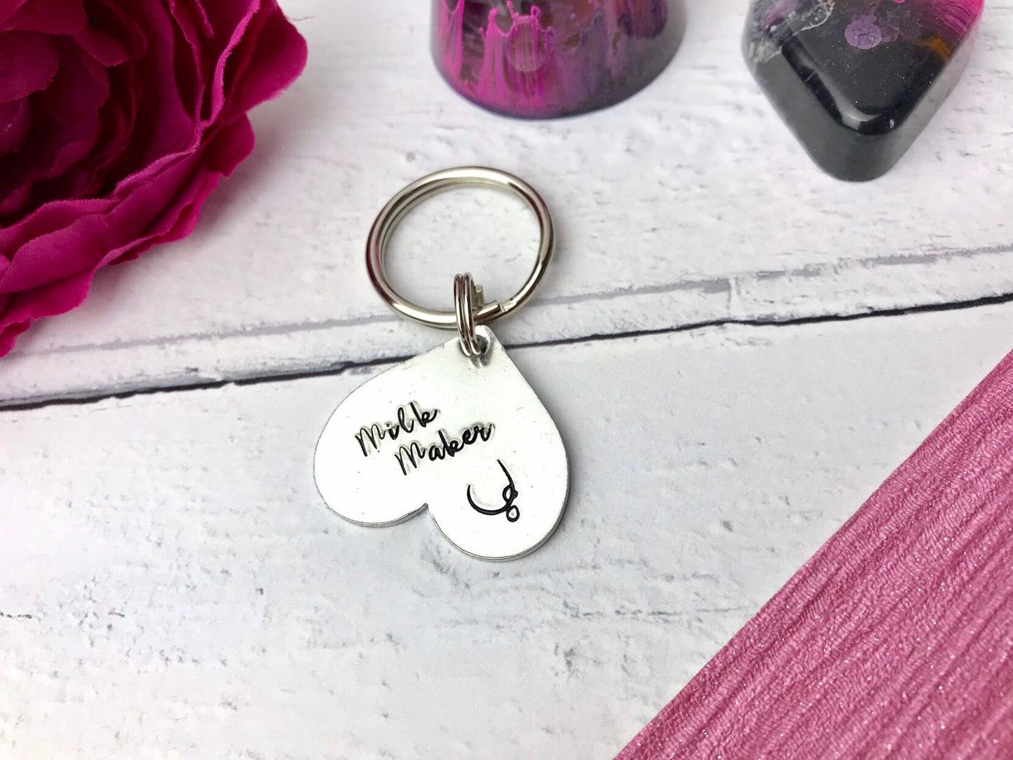 Milk maker keyring, cluster feeding, breastfeeding, breast, boobies keying,  boobie gift, golden boobies