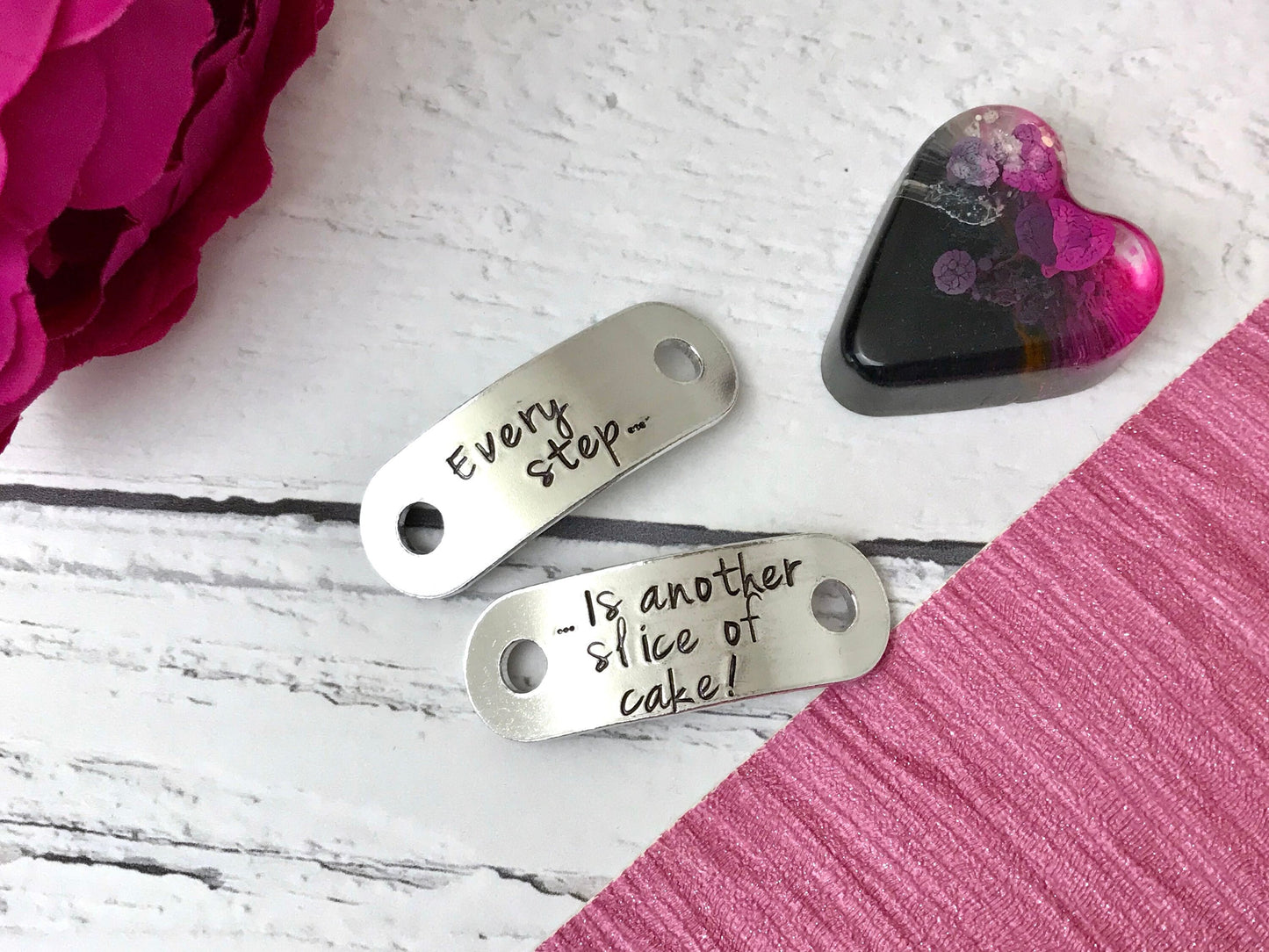 Personalised trainer tags, hand stamped running gift, motivational, fitness gift, cake gift