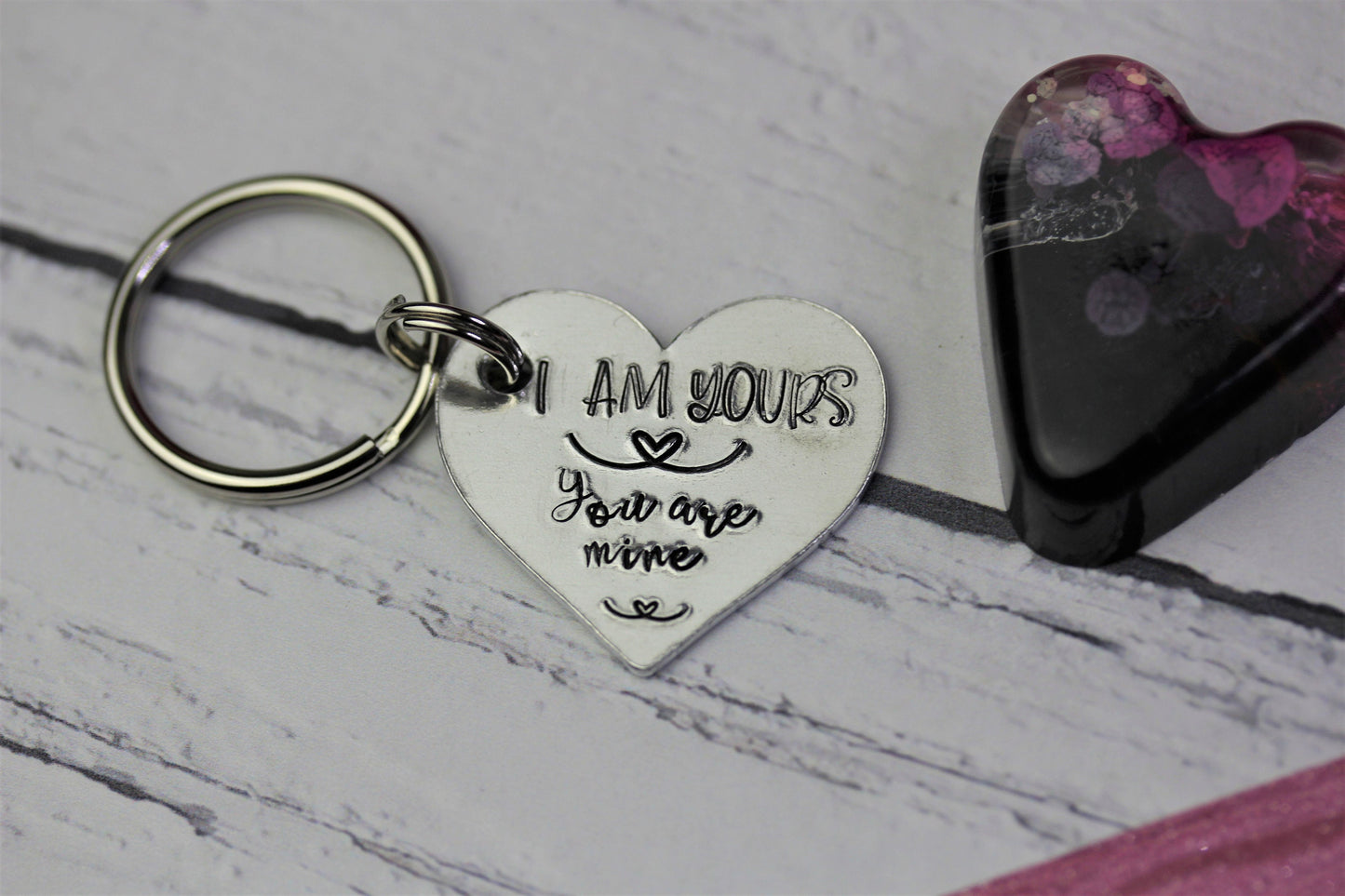 Love heart keyring, I am yours, you are mine, valentines day gift, anniversary gift