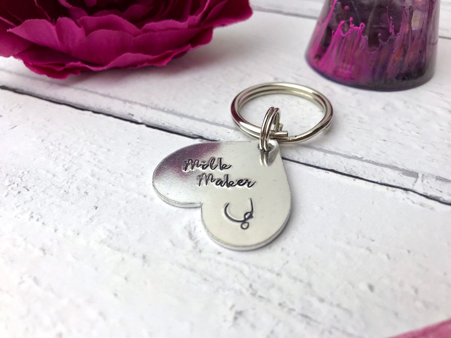 Milk maker keyring, cluster feeding, breastfeeding, breast, boobies keying,  boobie gift, golden boobies