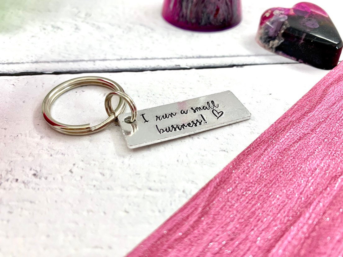 Small business seller, I run a small business, hand stamped keyring, wahm, mompreneur, self emplyed