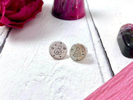 Sterling silver breastfeeding earrings, breastfeeding milestone, peer supporter, sterling silver, breastfed, hand stamped