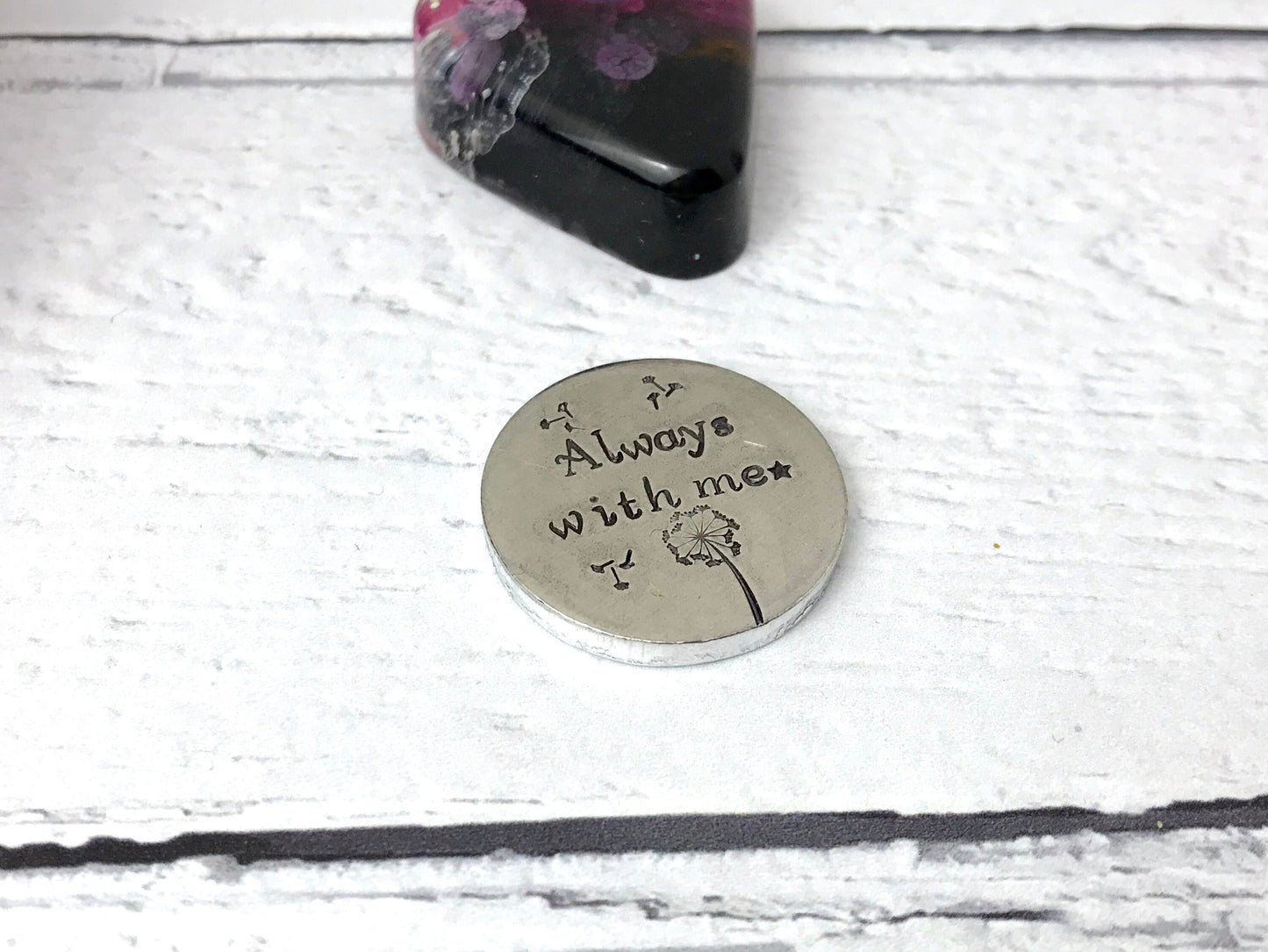 Message pocket token, hand stamped with your wording, unique message, motivational and inspirational gift