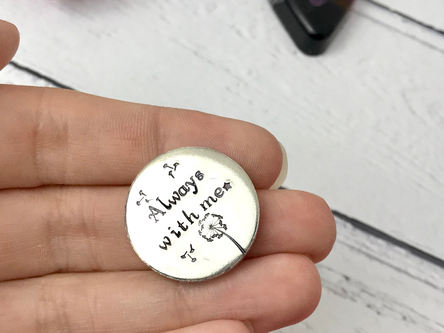 Message pocket token, hand stamped with your wording, unique message, motivational and inspirational gift