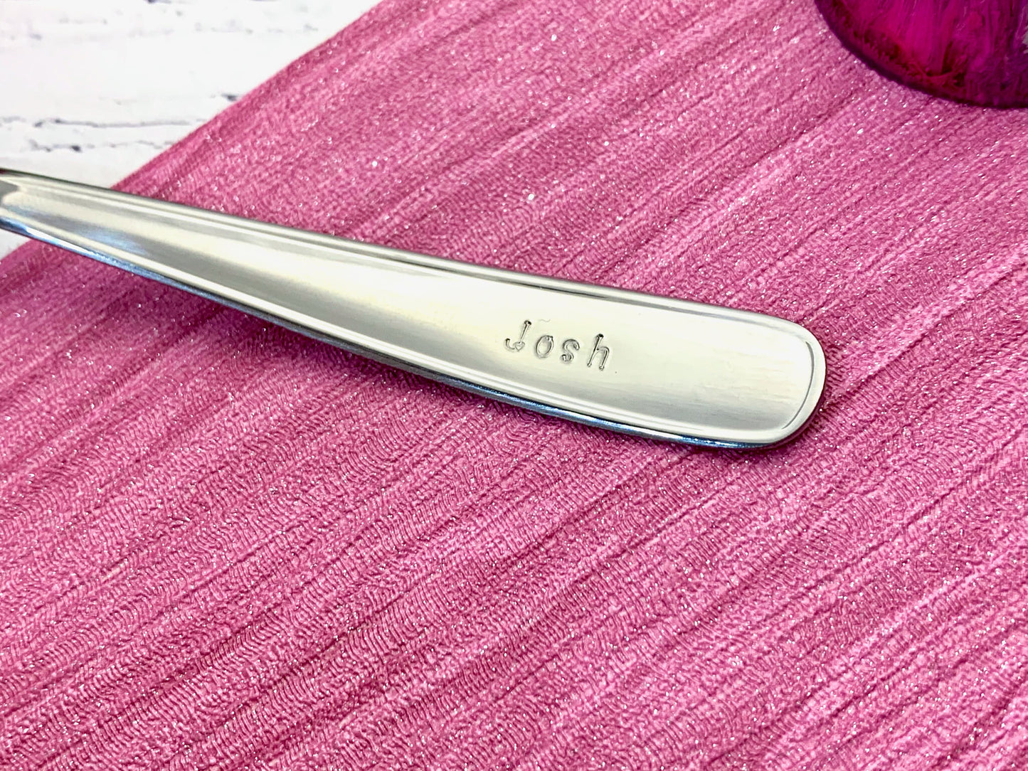 Personalised spoon, hand stamped tea spoon, message spoon, name spoon, custom cutlery, spoon gift, cutlery present, unique name gift, steel