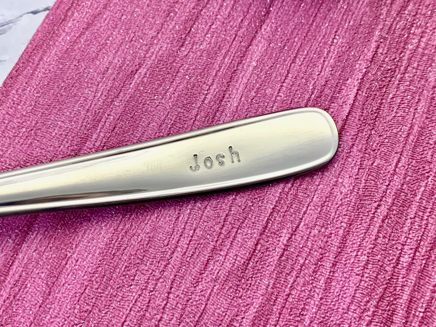 Personalised spoon, hand stamped tea spoon, message spoon, name spoon, custom cutlery, spoon gift, cutlery present, unique name gift, steel