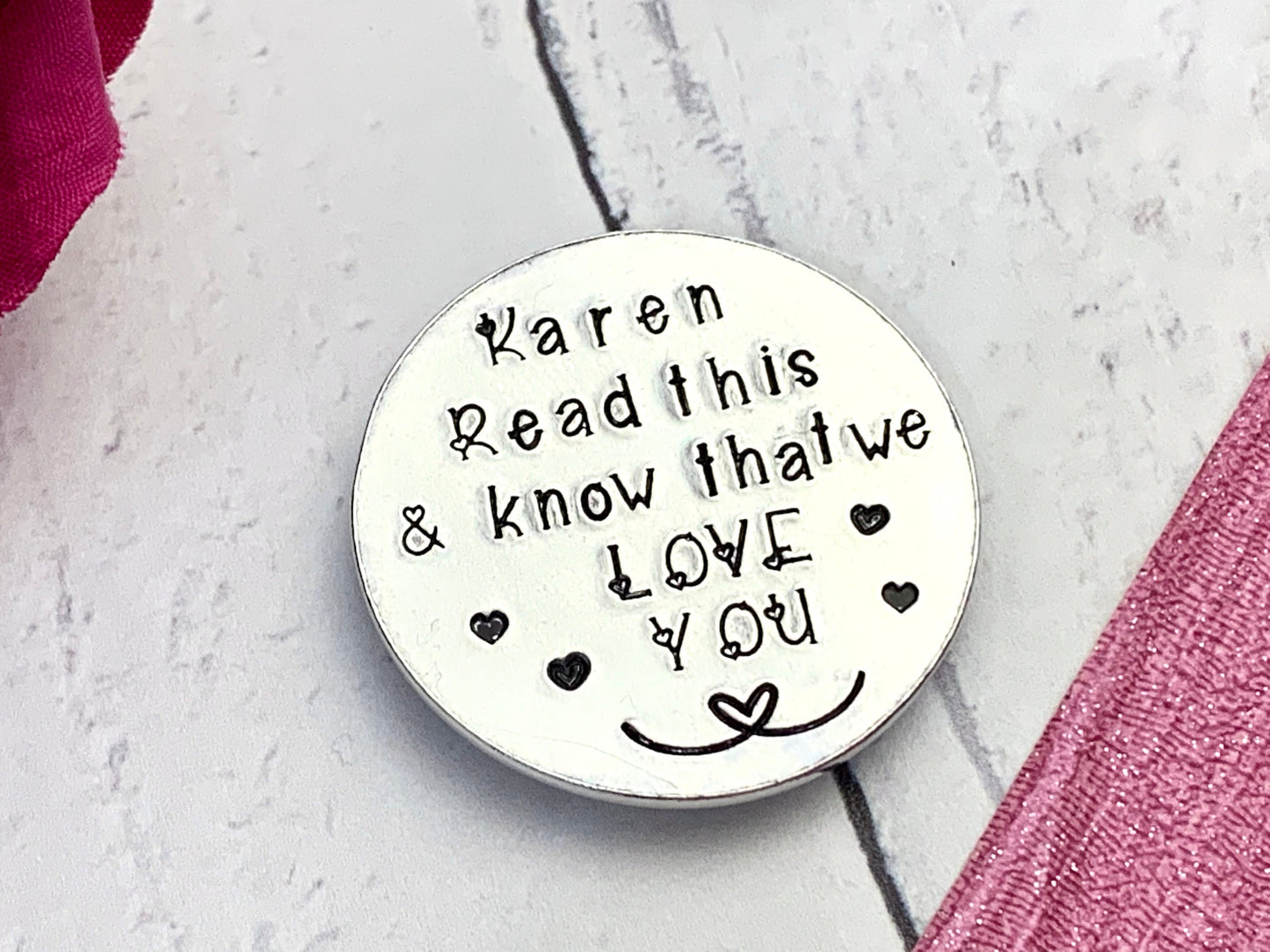 Hand Stamped personalised magnet, magnet for fridge, refrigerator magnet, thinking of you gift, lockdown treat, love you gift