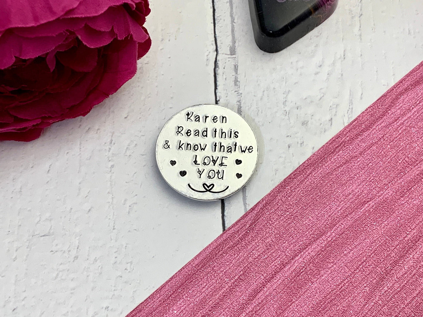 Hand Stamped personalised magnet, magnet for fridge, refrigerator magnet, thinking of you gift, lockdown treat, love you gift