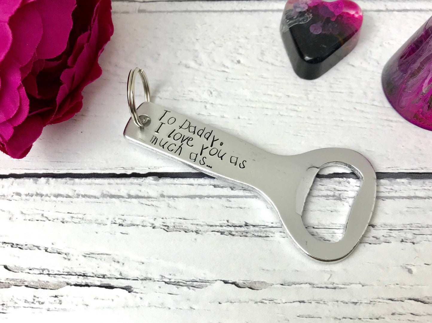 Hand Stamped Beer Bottle Opener, Dad Bottle Opener, Father's Day Bottle Opener, Personalised Opener, Dad Beer Gift