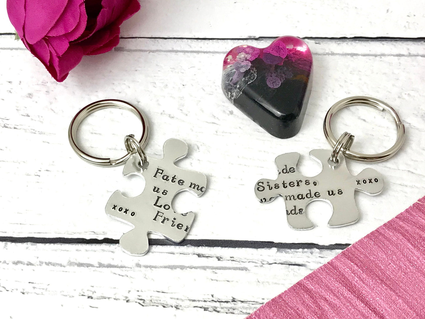 Sister keyring, sister friends, hand stamped, key chain, best friend sister, lovely sister gift