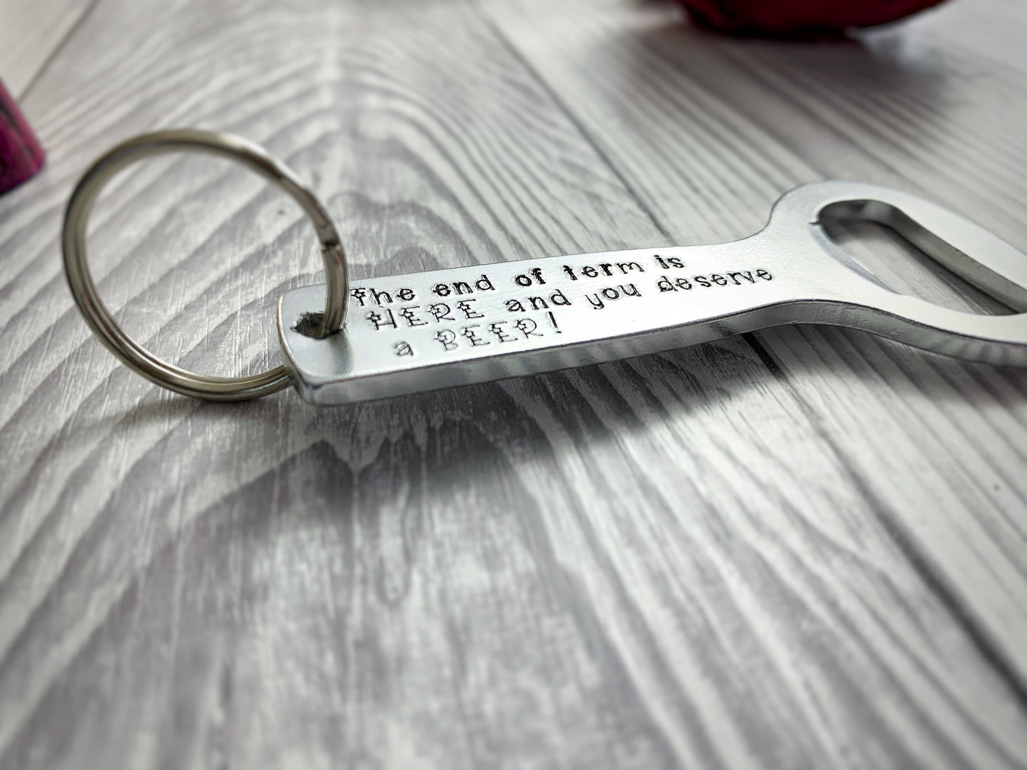 Hand Stamped Beer Bottle Opener, Personalised Bottle Opener, End of Term Gift, Stamped Bottle Opener, Beer Gift, Male Teacher Gift