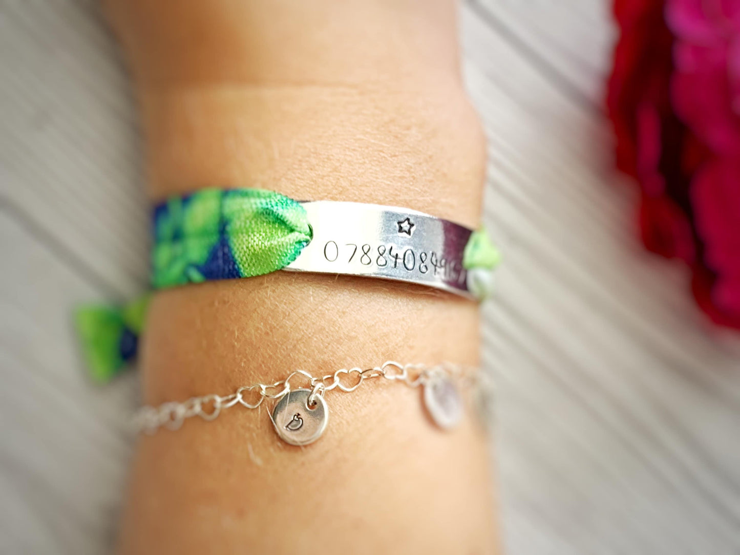 Medical bracelet, information bracelet, medical ID, stretchy bracelet, ID bracelet, lost bracelet, childs ID, parent information