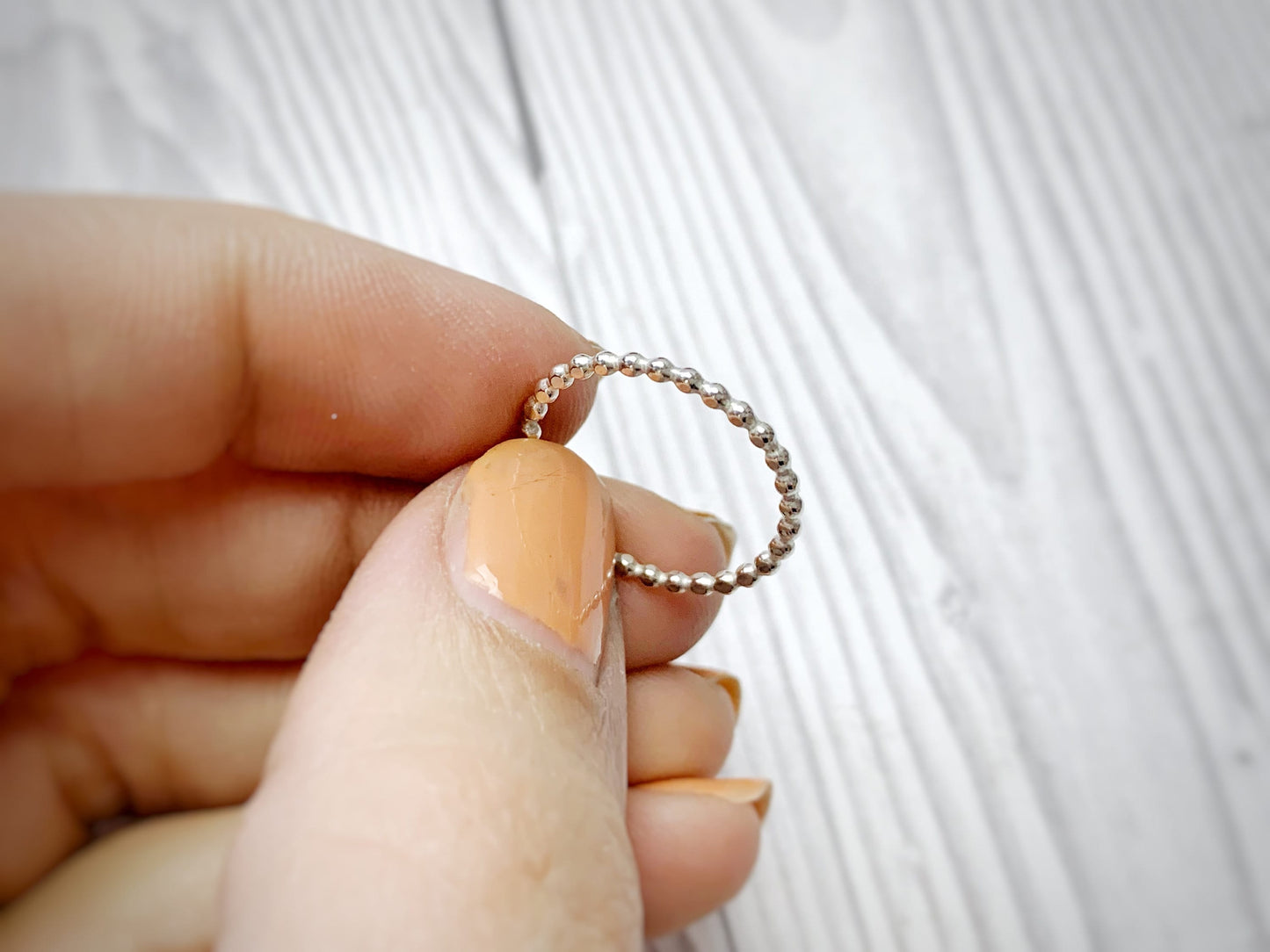 Sterling silver stacking rings, 1.5mm beaded ring, stacking ring, sterling silver dainty ring